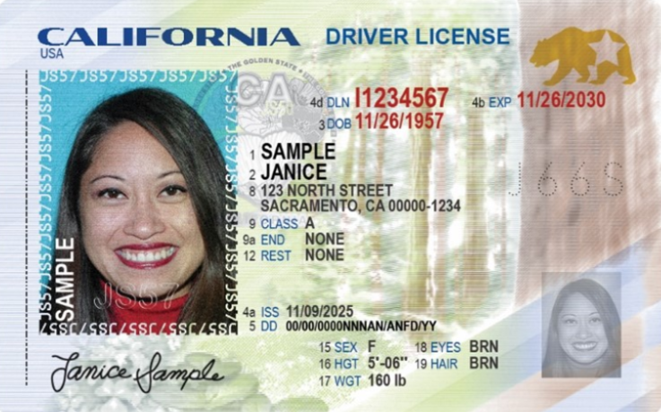 캘리포니아 DMV, 새 디자인 운전면허증.png
